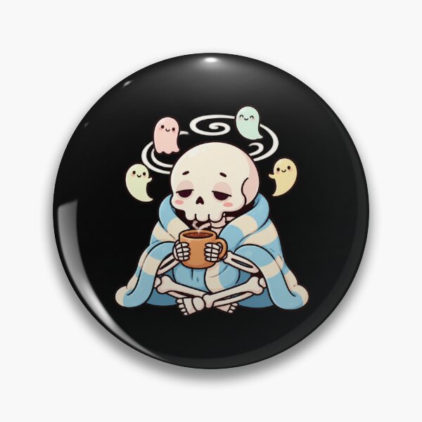 Item preview, Cute Skeleton Halloween | Kawaii Skull Cozy Coffee Ghosts designed and sold by MrDev.