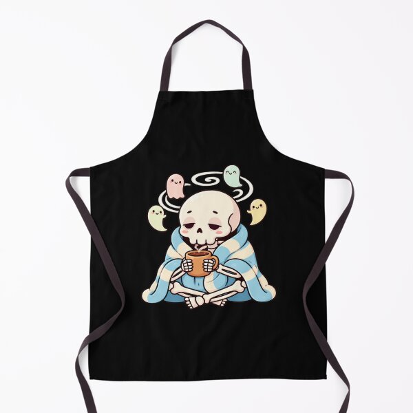 Item preview, Cute Skeleton Halloween | Kawaii Skull Cozy Coffee Ghosts designed and sold by MrDev.