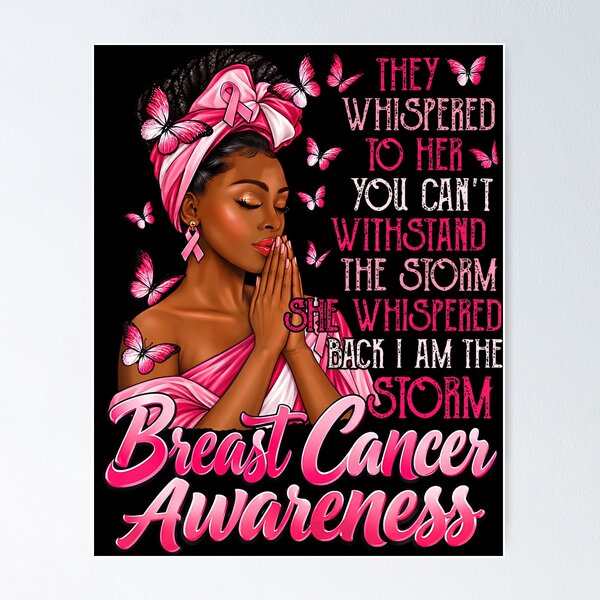 Item preview, Storm Breast Cancer Awareness Afro Women Pink Ribbon designed and sold by Khescoiu.