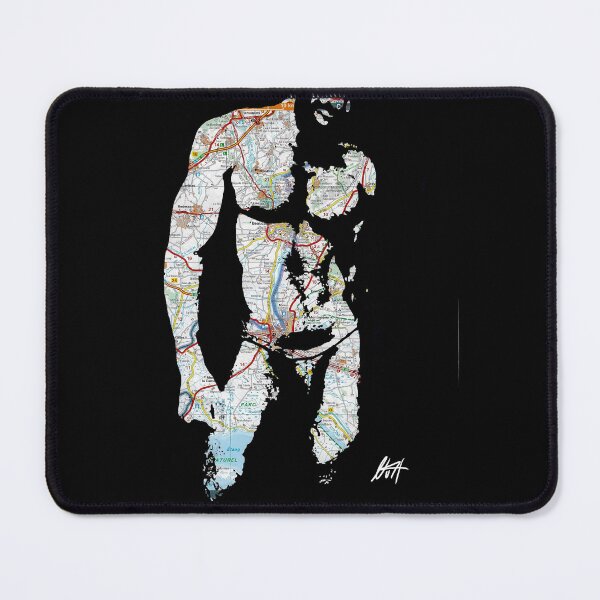 Item preview, Big Muscled Hairy Daddy in Underwear Jockstrap Map Art By NLMKArtStudio designed and sold by NLMKArtStudio.