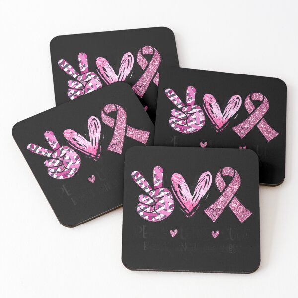 Item preview, Peace Love Cure Pink Ribbon Breast Cancer Awareness designed and sold by LouisaOReilly.