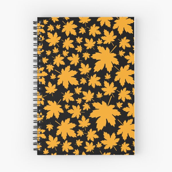 Item preview, Golden Yellow Maple Leaf Black Desk Mat Graphic Fall Pattern designed and sold by FestivityFinds.