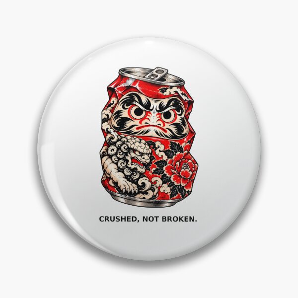 Item preview, Crushed, Not Broken – Japanese Daruma Can | Shishi & Peony Art designed and sold by KASUMINK.