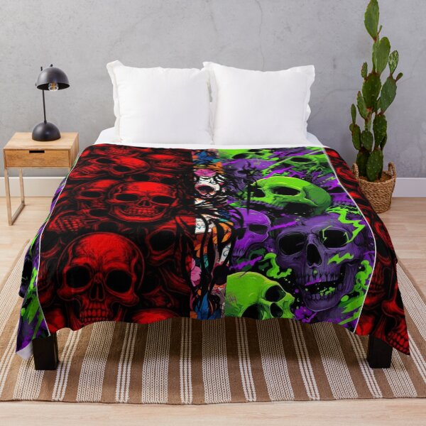 Item preview, Neon Skull Grid Aesthetic Pattern designed and sold by DKSH1234.