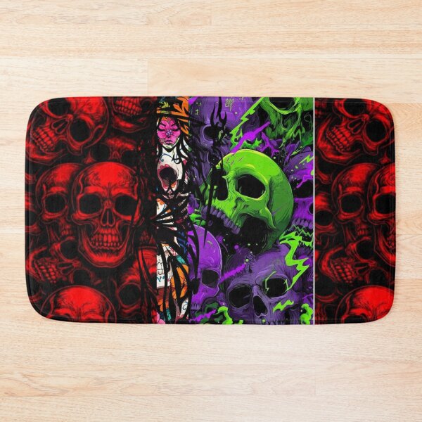 Item preview, Neon Skull Grid Aesthetic Pattern designed and sold by DKSH1234.