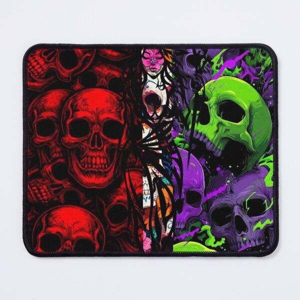 Item preview, Neon Skull Grid Aesthetic Pattern designed and sold by DKSH1234.