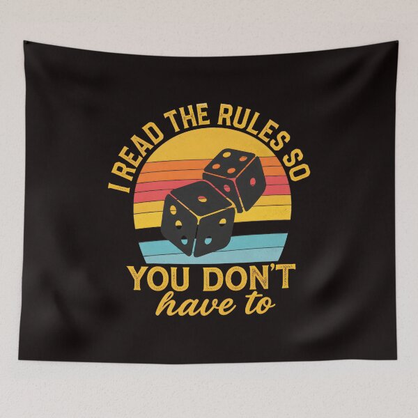Item preview, Retro Sunset Dice Rules Quote  designed and sold by madebyleeshy.