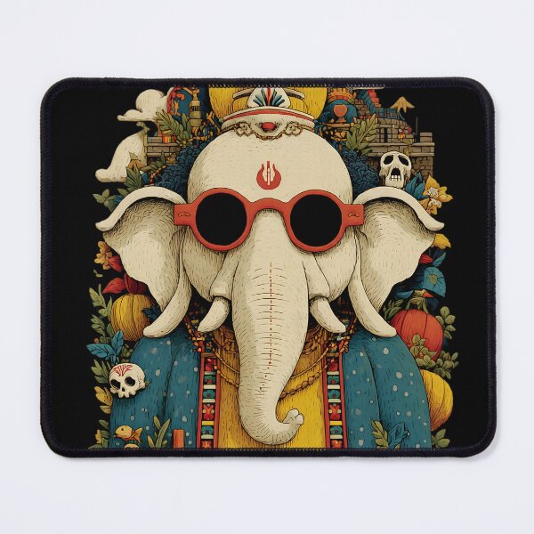 Item preview, Cool Elephant Halloween Blue Robe Yellow Halo Pumpkin Pop Art designed and sold by PANNARUK THAILAND.