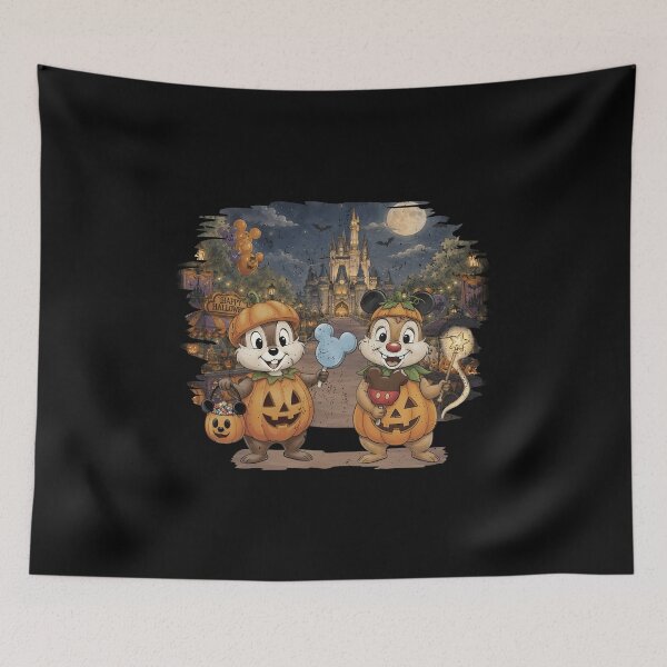 Item preview, Cute Halloween Chipmunk Duo Pumpkin Castle designed and sold by Thedustyart.