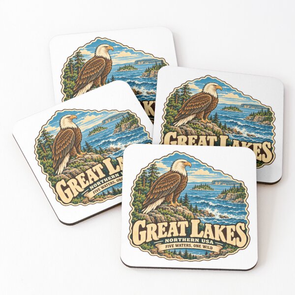 Item preview, Great Lakes Northern USA Five Waters, One Wild Eagle Wildlife Nature Travel designed and sold by NeedForParks.