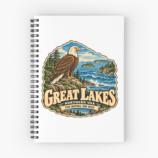 Item preview, Great Lakes Northern USA Five Waters, One Wild Eagle Wildlife Nature Travel designed and sold by NeedForParks.