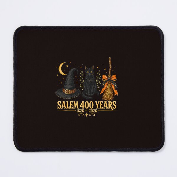 Item preview, Salem 400 Years Anniversary Witch Cat Broom Halloween Night designed and sold by ImeldaSparks.