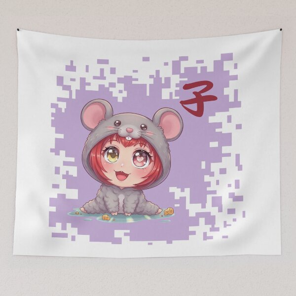 Item preview, Kawaii Japanese Zodiac Rat – Year of the Rat designed and sold by Neo Japonism Art.