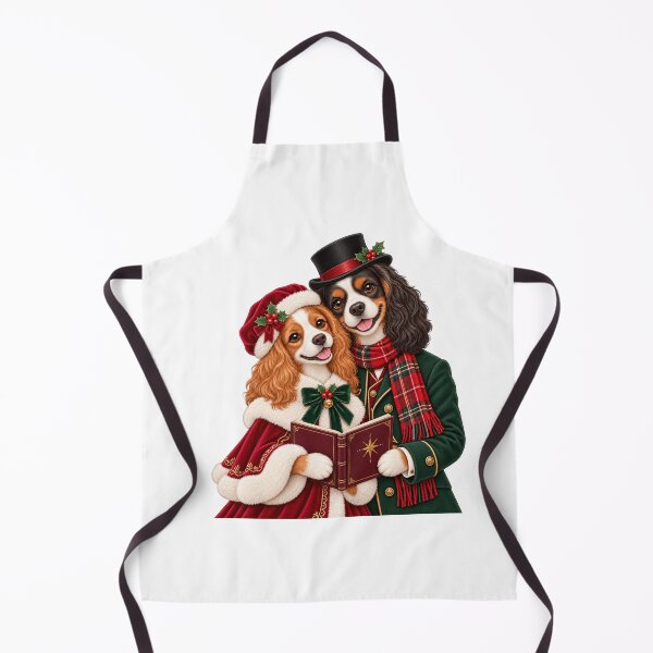 Item preview, Cavalier Spaniel Christmas Caroler Couple designed and sold by skyartdesign.