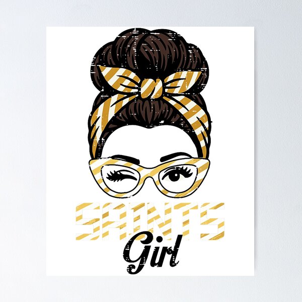Item preview, Saints Girl Black Gold Football Fan Pride designed and sold by ImeldaSparks.