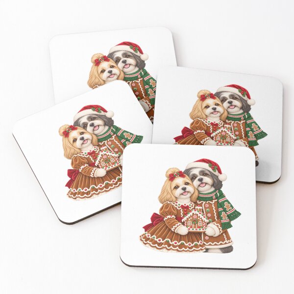 Item preview, Shih Tzu Christmas Couple with Gingerbread House designed and sold by skyartdesign.