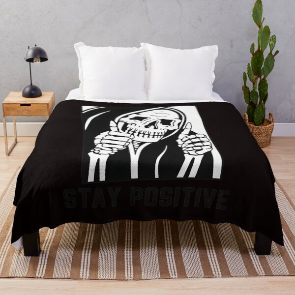 Item preview, Grim Reaper Stay Positive Skeleton Art designed and sold by GulnorGermelo.