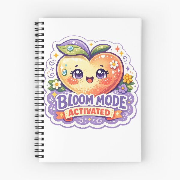 Item preview, Bloom Mode Activated Cute Peach Kawaii Fruit Spring Floral Design designed and sold by inkoutninja.