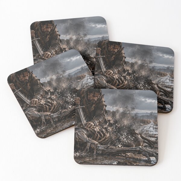 Item preview, Dying Demon on the Flooded Causeway – Cinematic Dark Fantasy Horror Art designed and sold by Element Horizon Studio.