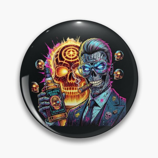 Item preview, Halloween Cyber Skull Vodka Cigar Glasses designed and sold by Voodoo Store Paranormal Collections.