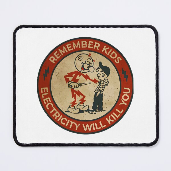 Item preview, Vintage Electricity Warning Sign Design for Kids Safety designed and sold by Ahmed Saeed.