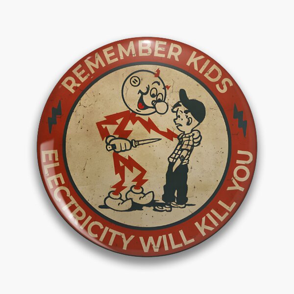 Item preview, Vintage Electricity Warning Sign Design for Kids Safety designed and sold by Ahmed Saeed.