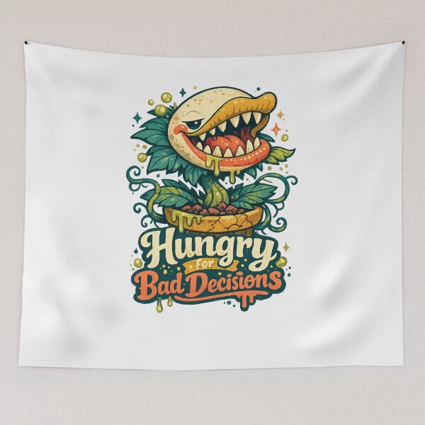 Item preview, Hungry for Bad Decisions Funny Carnivorous Plant Venus Flytrap Retro Design designed and sold by inkoutninja.