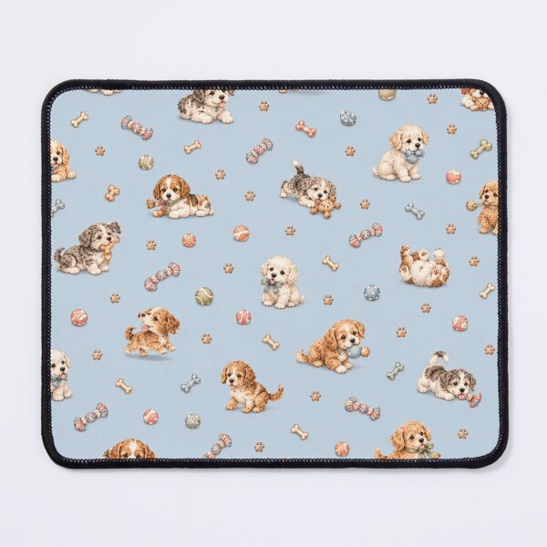Item preview, Playful Puppies – Cute Pastel Dogs & Toys Pattern designed and sold by HO•Designs.
