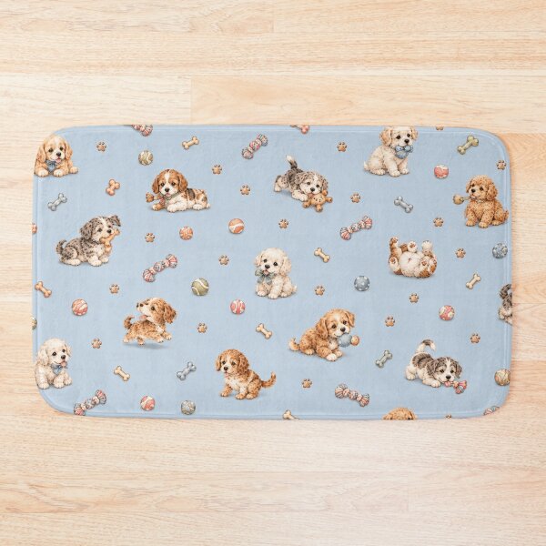 Item preview, Playful Puppies – Cute Pastel Dogs & Toys Pattern designed and sold by HO•Designs.