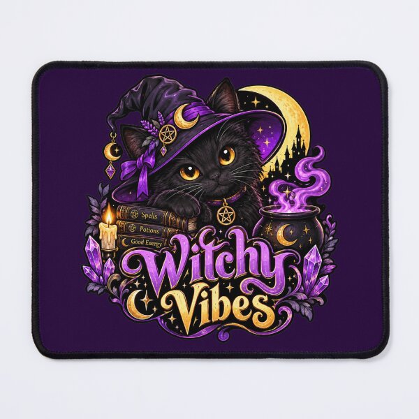 Item preview, Witchy Vibes Magical Black Cat designed and sold by PixoNest.