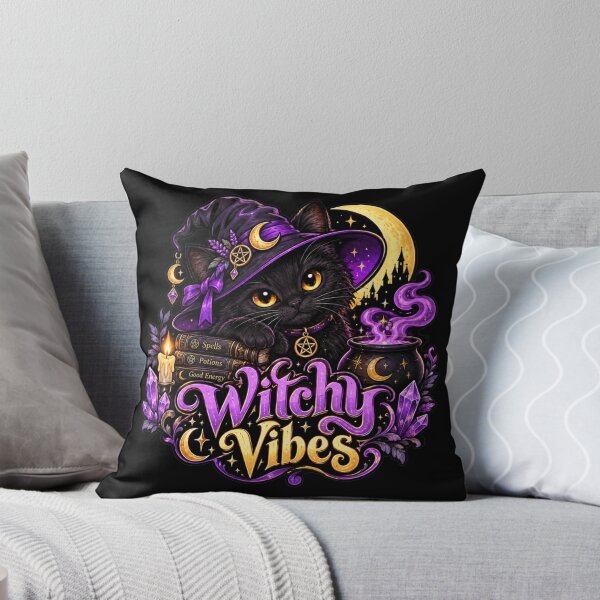 Item preview, Witchy Vibes Magical Black Cat designed and sold by PixoNest.