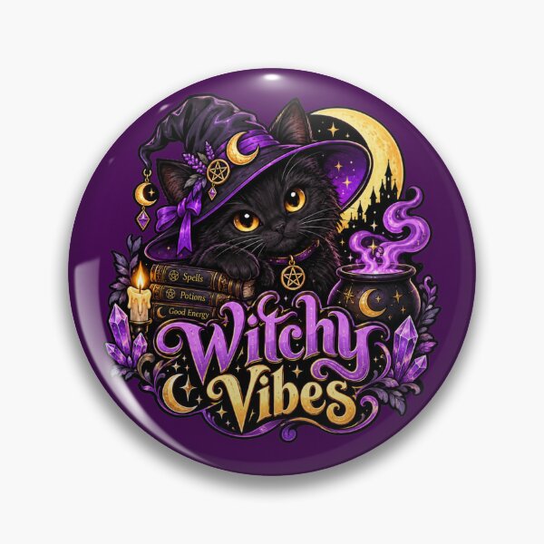 Item preview, Witchy Vibes Magical Black Cat designed and sold by PixoNest.