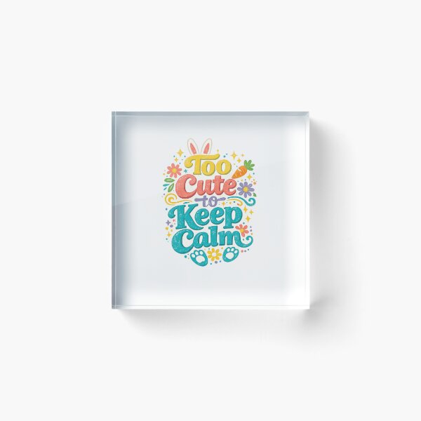 Item preview, Too Cute to Keep Calm Funny Easter Bunny Spring Retro Design designed and sold by inkoutninja.
