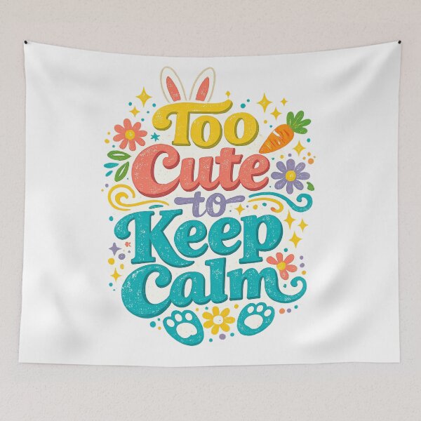 Item preview, Too Cute to Keep Calm Funny Easter Bunny Spring Retro Design designed and sold by inkoutninja.