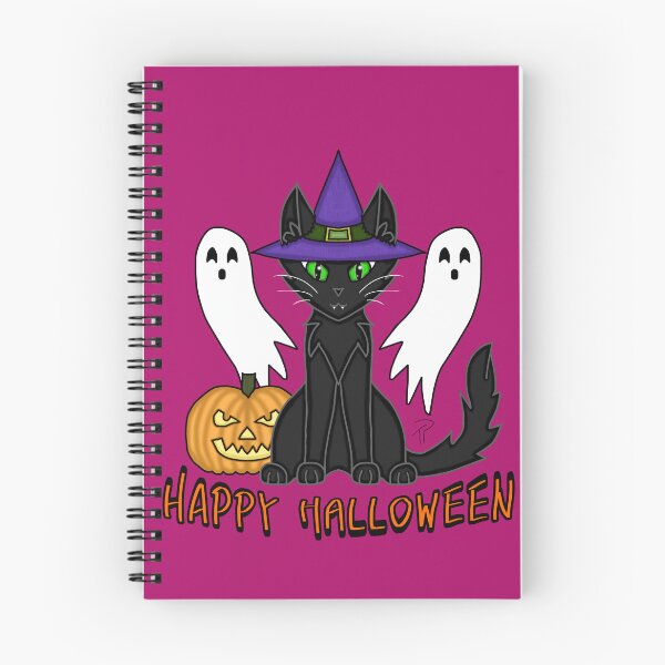 Item preview, Happy Halloween Witchy Black Cat Ghosts Jack-O'-Lantern designed and sold by lilpoltergeist.