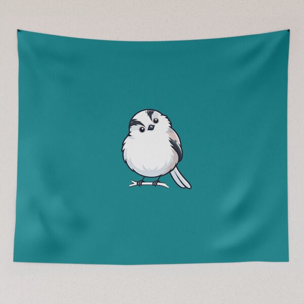 Item preview, Cute Shimaenaga Bird Minimalist Teal Aesthetic Long-Tailed Tit Art designed and sold by DuckOddity.