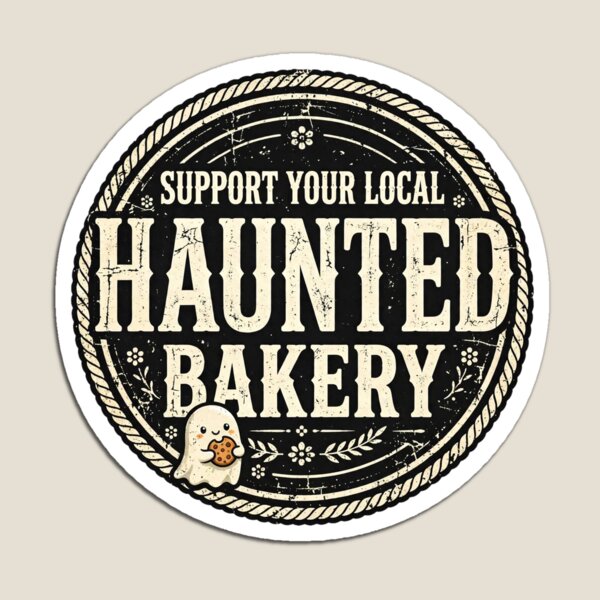 Item preview, Support Your Local Haunted Bakery - Cute Ghost Cookie Halloween Shirt designed and sold by OmniaRozza.