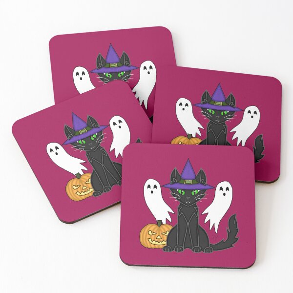 Item preview, Halloween Witchy Black Cat Ghosts Jack-O'-Lantern designed and sold by lilpoltergeist.
