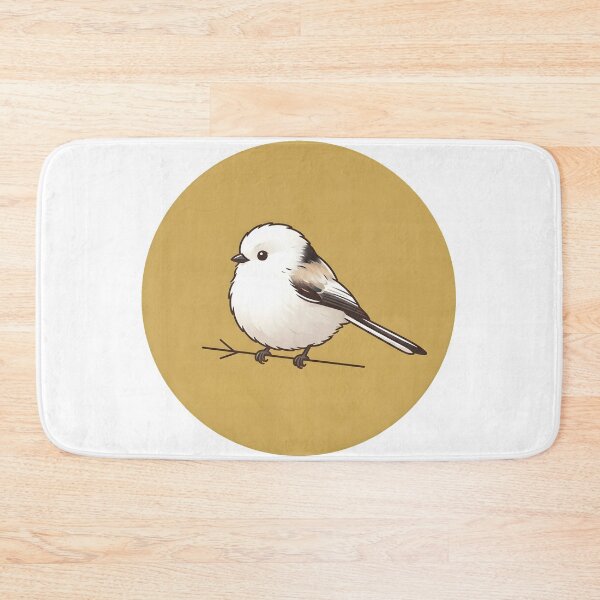 Item preview, Witty Little Fluffy Shimaenaga Bird Retro Mustard Yellow Cute Animal Art designed and sold by DuckOddity.