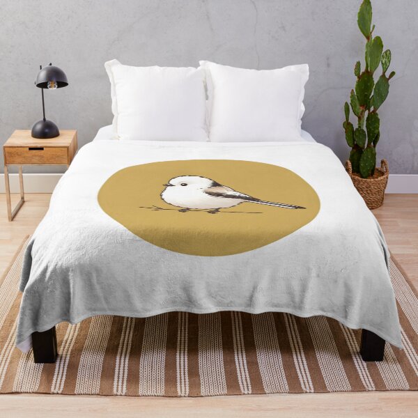 Item preview, Witty Little Fluffy Shimaenaga Bird Retro Mustard Yellow Cute Animal Art designed and sold by DuckOddity.