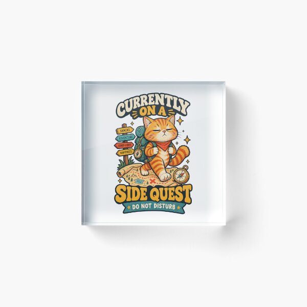 Item preview, Currently on a Side Quest Funny Cat – Do Not Disturb Retro Adventure Design designed and sold by HSE1.