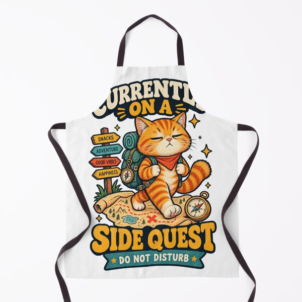 Item preview, Currently on a Side Quest Funny Cat – Do Not Disturb Retro Adventure Design designed and sold by HSE1.