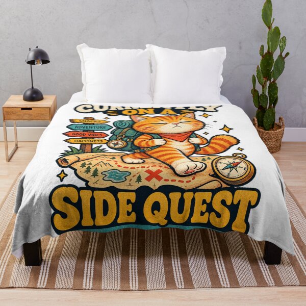 Item preview, Currently on a Side Quest Funny Cat – Do Not Disturb Retro Adventure Design designed and sold by HSE1.