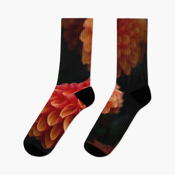 Item preview, Warm Orange and Red Dahlia Flower Macro designed and sold by rilukama.