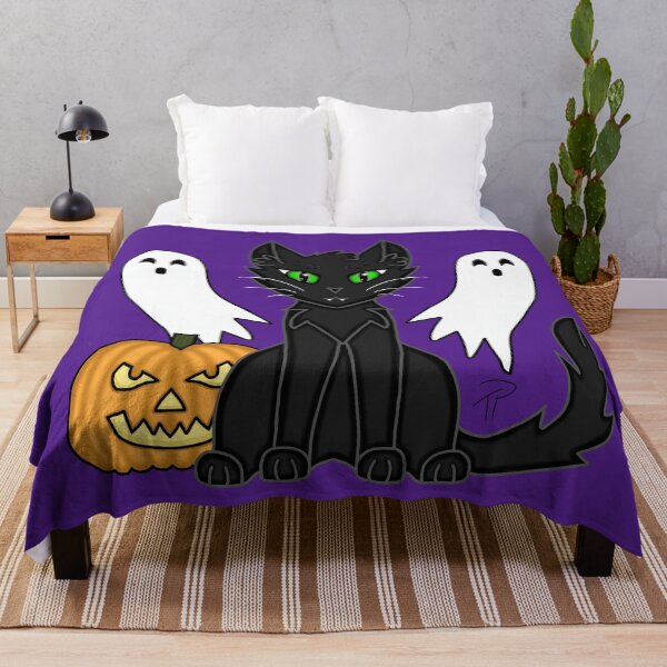 Item preview, Halloween Black Cat Ghosts Jack-O'-Lantern designed and sold by lilpoltergeist.
