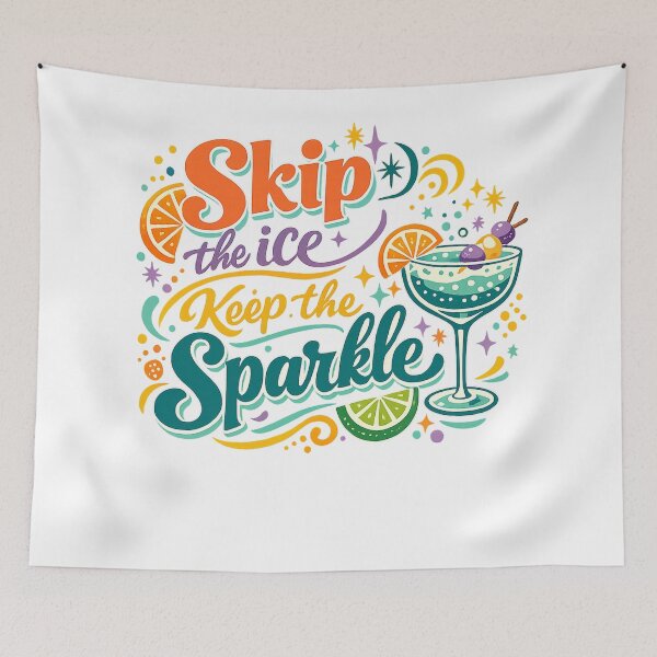 Item preview, Skip the Ice Keep the Sparkle Funny Cocktail Party Retro Drink Design designed and sold by inkoutninja.