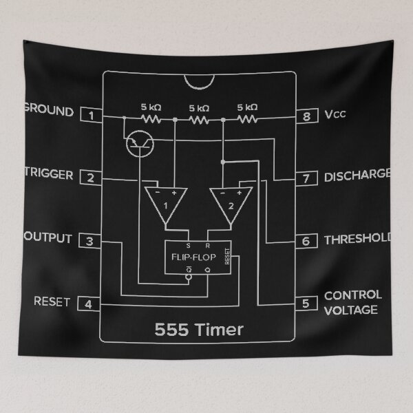 Artikelvorschau, 555-Timer-Diagramm - weiß entworfen und verkauft von Jagaroth.