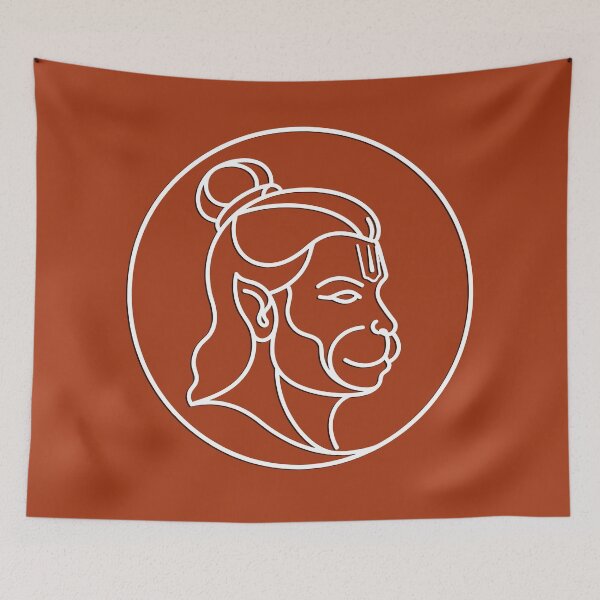 Item preview, Hanuman Minimal Line Art Profile designed and sold by hutofdesigns.