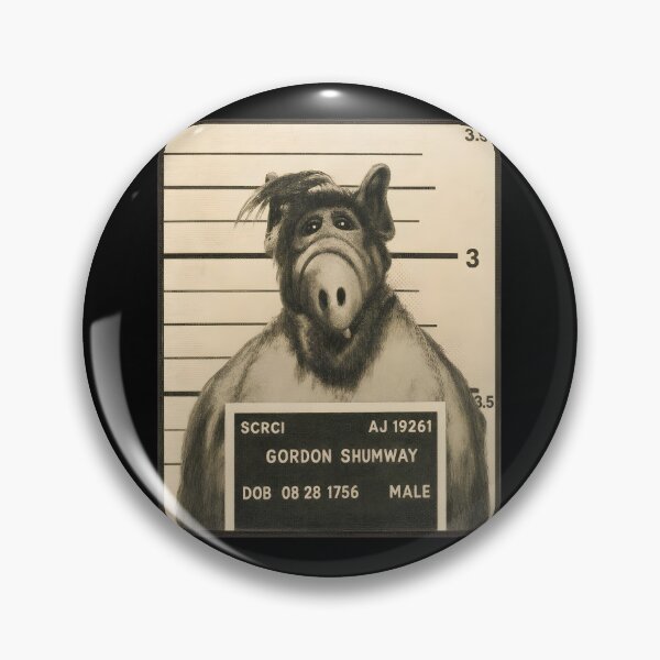 Artikelvorschau, Gordon Shumway ALF Polizeifoto-Skizze Retro 80er Jahre entworfen und verkauft von Sidraxoka.