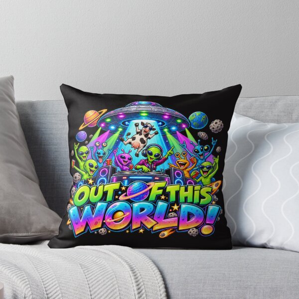 Item preview, Out of This World Funny Alien Party Cartoon designed and sold by takeitliterally.com.